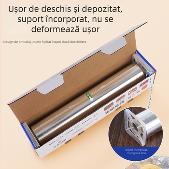 Rolă de folie de aluminiu, de unică folosință, pentru grătar și coacere, rezistentă la temperaturi înalte, rolă îngroșată pentru friteuza cu aer