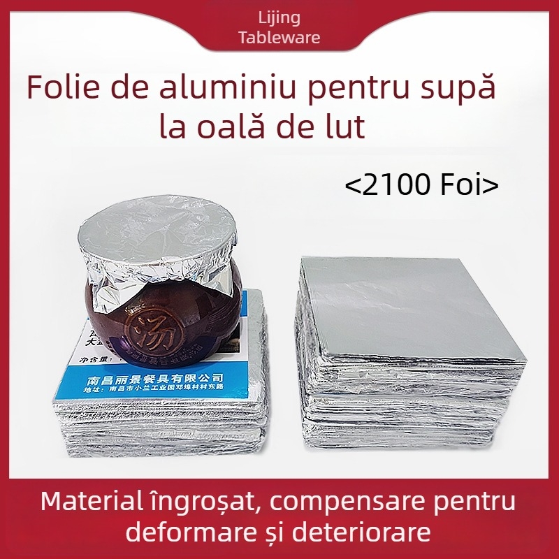 Folie de aluminiu alimentară pentru coacere și grătar, potrivită pentru sigilarea ceaiului cu lapte și a băuturilor calde, menține căldura și prospețimea, rezistentă la temperaturi înalte.