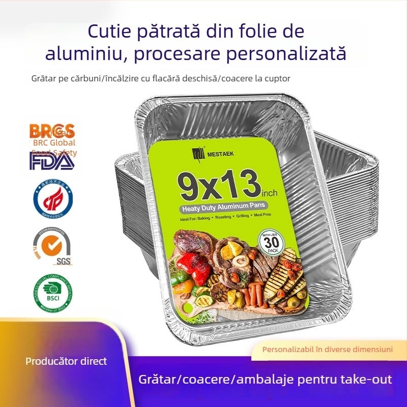 Tavă personalizată din folie de aluminiu pentru grătare cu flacără deschisă și coacere, ideală pentru pește