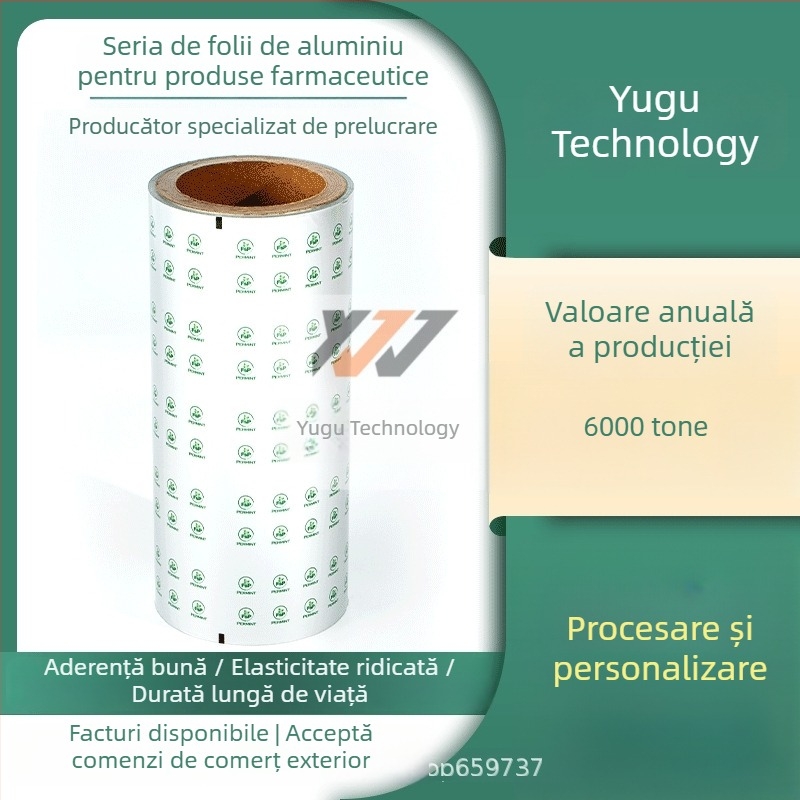 Folie de aluminiu PTP imprimată la comandă pentru blister, folie de sigilare din aluminiu-plastic, film sigilanță ușor perforabil