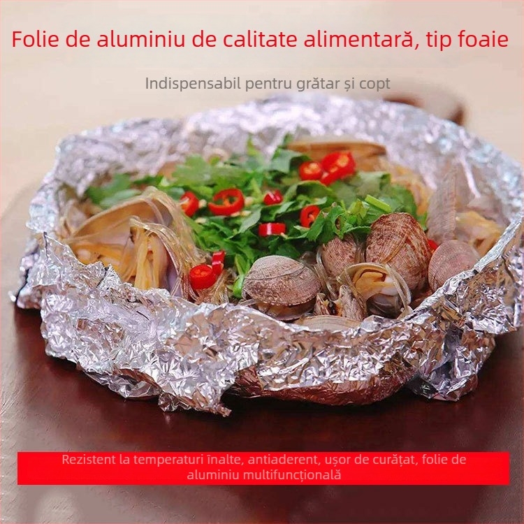 folie de aluminiu de calitate alimentară pentru cuptor și grătar, foițe