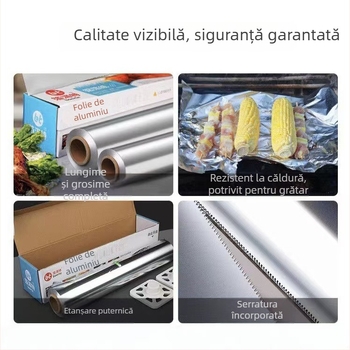 Role groase de folie de aluminiu alimentar, pentru friteze cu aer, coacere în cuptor și grătar comercial