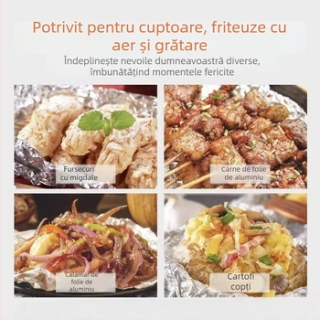 Role groase de folie de aluminiu alimentar, pentru friteze cu aer, coacere în cuptor și grătar comercial