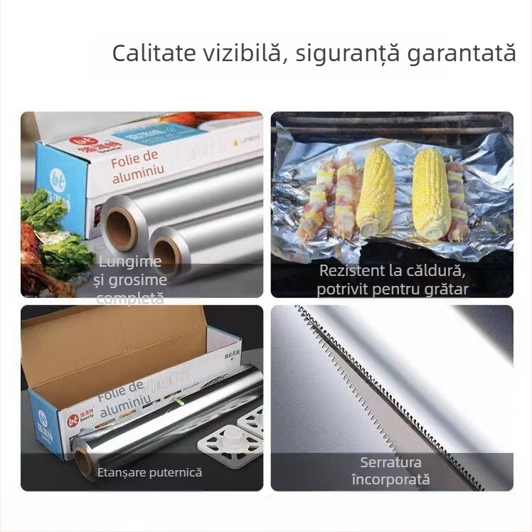 Role groase de folie de aluminiu alimentar, pentru friteze cu aer, coacere în cuptor și grătar comercial