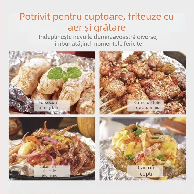 Role groase de folie de aluminiu alimentar, pentru friteze cu aer, coacere în cuptor și grătar comercial