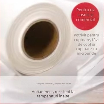 Hârtie de copt cu strat de silicon pentru coacere și grătar, antiaderentă, absorbantă de ulei, rezistentă la temperaturi înalte