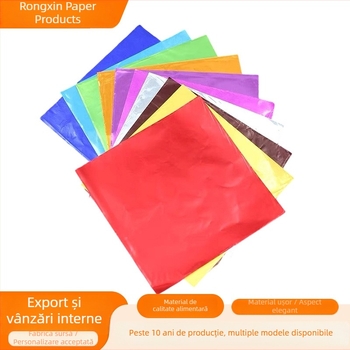Folie alimentară pentru ambalarea ciocolatei: folie de aluminiu colorată cu relief, hârtie de ambalaj pentru bomboane, zahăr brun și ceai
