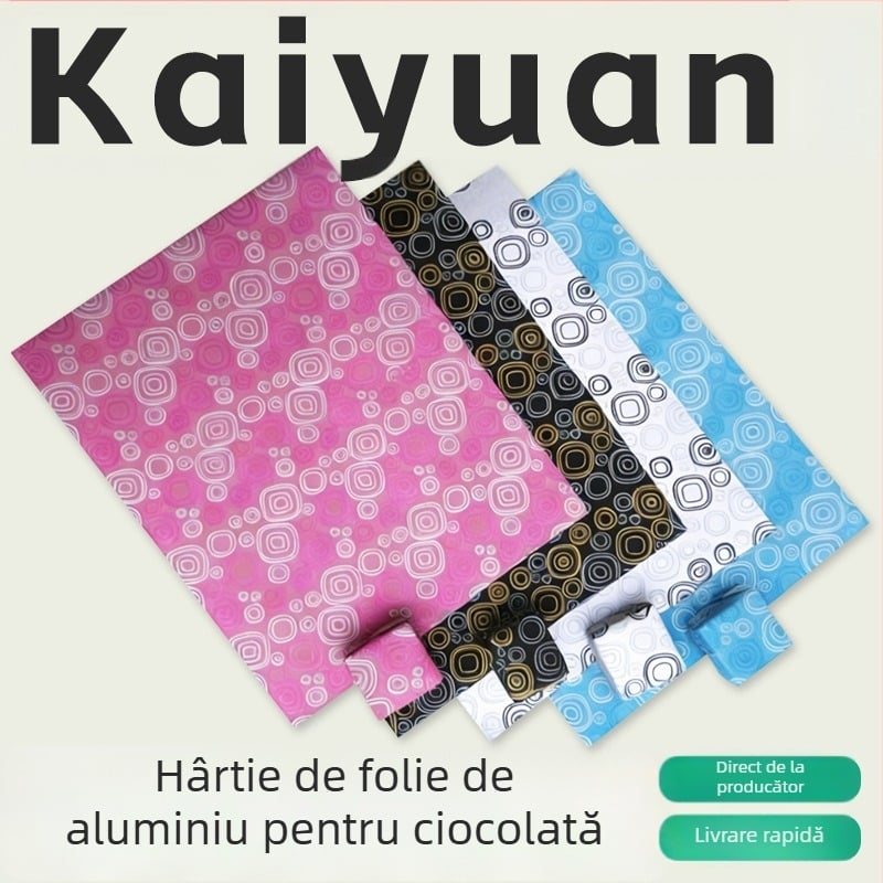 Hartie de folie de aluminiu pentru ciocolată, personalizată și groasă, rezistentă la ulei și la temperaturi înalte