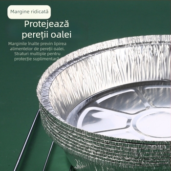 Cutie și farfurie din folie de aluminiu, pentru coacere și grătar; hârtie de copt