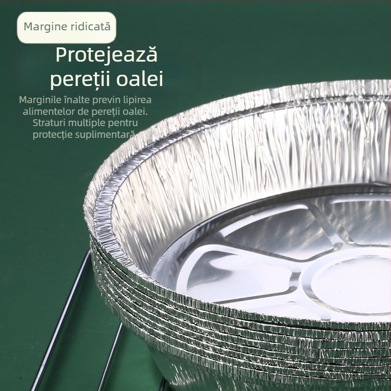 Cutie și farfurie din folie de aluminiu, pentru coacere și grătar; hârtie de copt