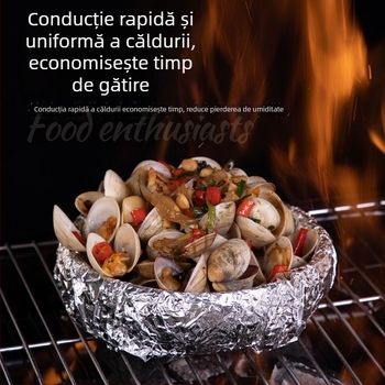 Hârtie de copt cu silicon alimentară și folie de aluminiu, pentru cuptor și air fryer, potrivită pentru grătar și coacere