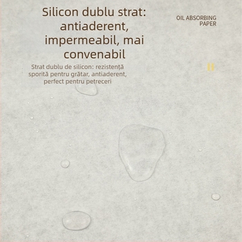 Hârtie de copt cu silicon, pătrată, antiaderentă, absorbe uleiul, pentru cuptor.