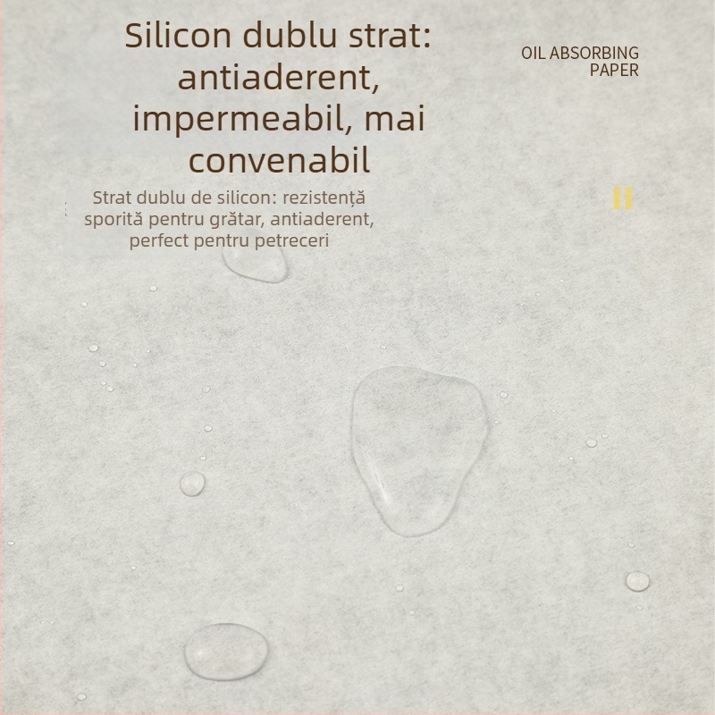 Hârtie de copt cu silicon, pătrată, antiaderentă, absorbe uleiul, pentru cuptor.
