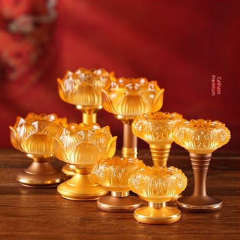 Suport din sticlă pentru lampă de unt cu lotus, pentru uz casnic