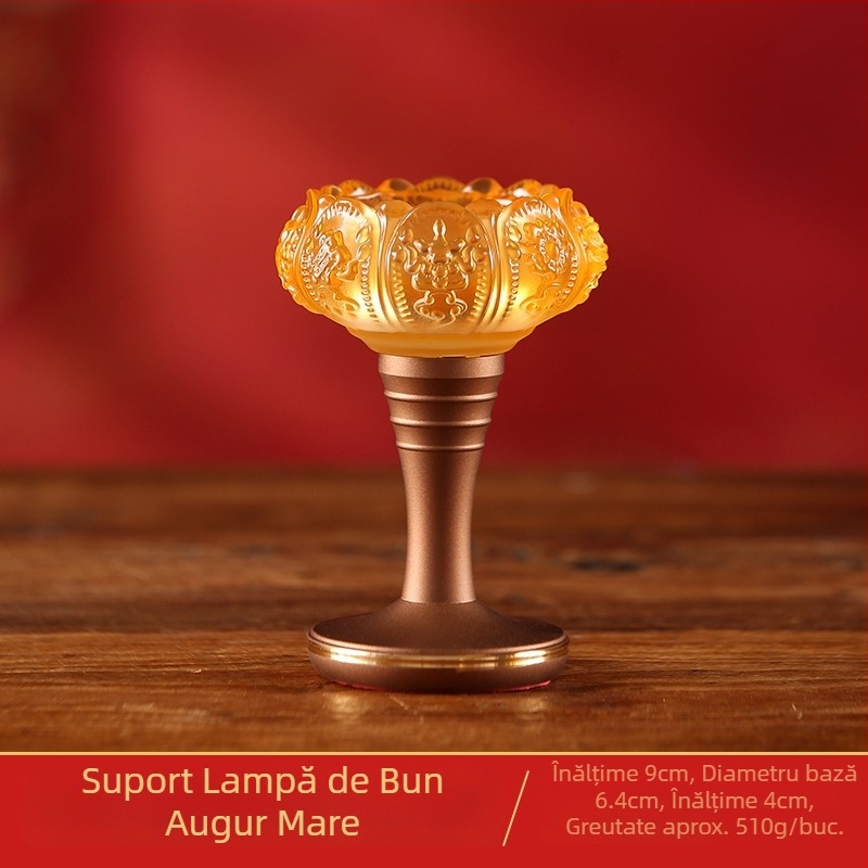 Suport din sticlă pentru lampă de unt cu lotus, pentru uz casnic