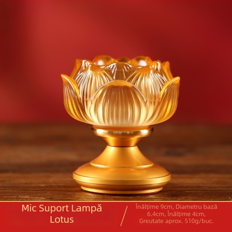 Suport din sticlă pentru lampă de unt cu lotus, pentru uz casnic