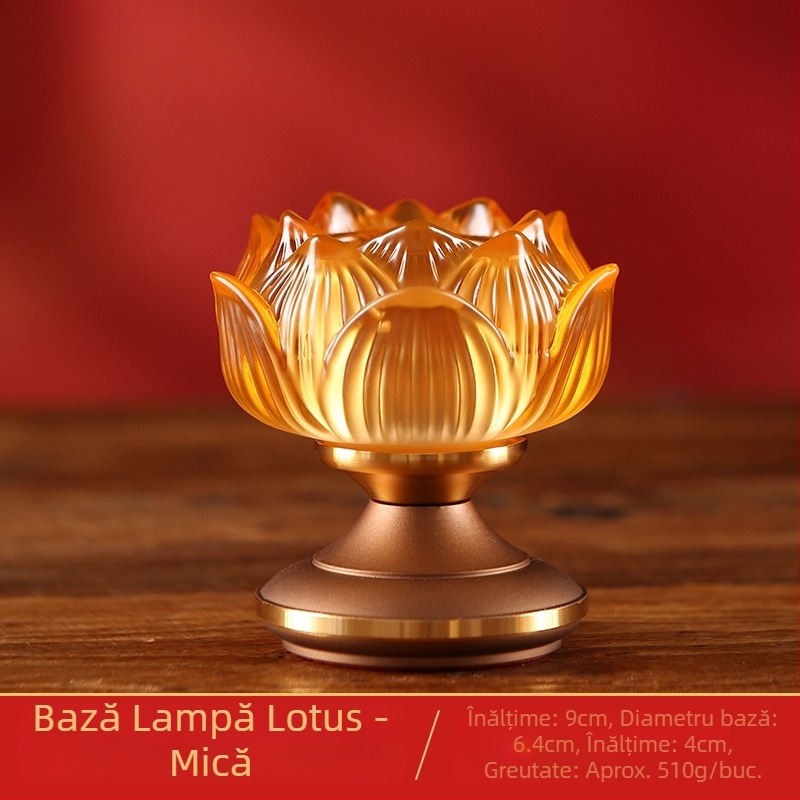 Suport din sticlă pentru lampă de unt cu lotus, pentru uz casnic