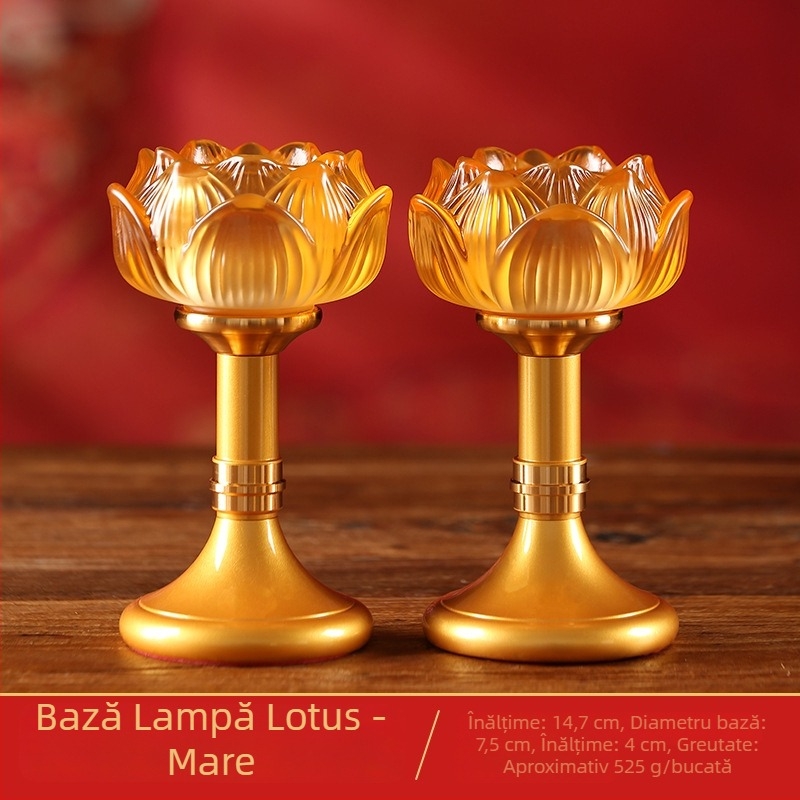 Suport din sticlă pentru lampă de unt cu lotus, pentru uz casnic