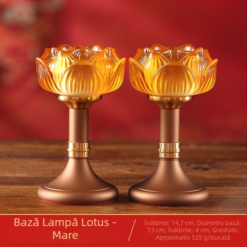 Suport din sticlă pentru lampă de unt cu lotus, pentru uz casnic