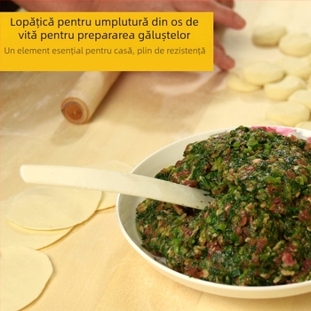 Lingură de umplere pentru colțunași din os de vită și unealtă pentru colțunași și wonton