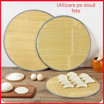 Cortină din bambus pentru găluște, cu două feţe, margine din fier forjat, bambus natural