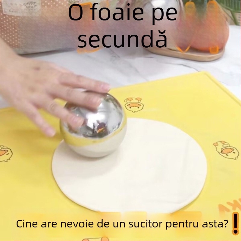 Rolă din oțel inoxidabil pentru foi de găluște, model nou pentru uz casnic, unelte de presare a aluatului, bilă rotundă universală
