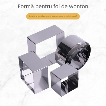 Formă din oțel inoxidabil pentru foi de wonton – pătrată și rotundă, unealtă pentru prepararea dumplings, presă de aluat