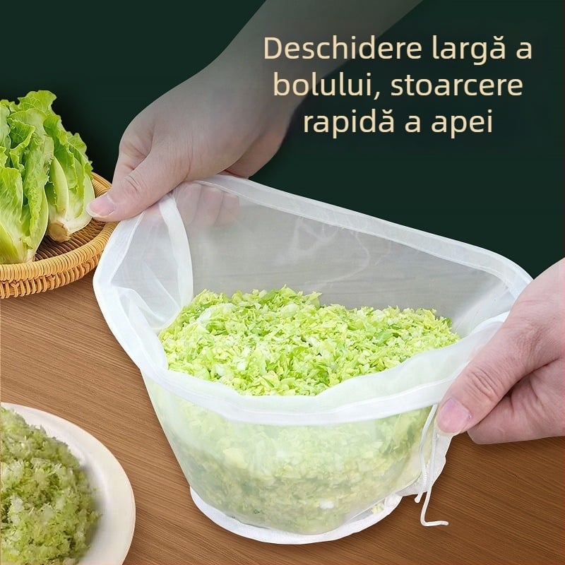 Geantă de stoarcere a umpluturii de legume, în formă de lingou, cu deschidere mare pentru scurgere, PP