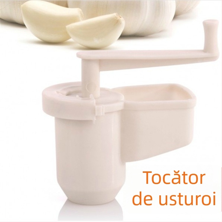 Presă manuală pentru ghimbir și usturoi, măcinător de usturoi din plastic, ajutor creativ în bucătărie