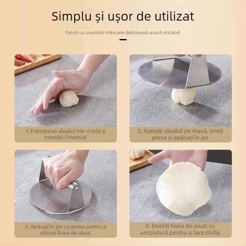 Presă circulară pentru foi de gyoza din oțel inoxidabil, ustensilă de bucătărie pentru acasă, formă pentru chifteluțe de burger