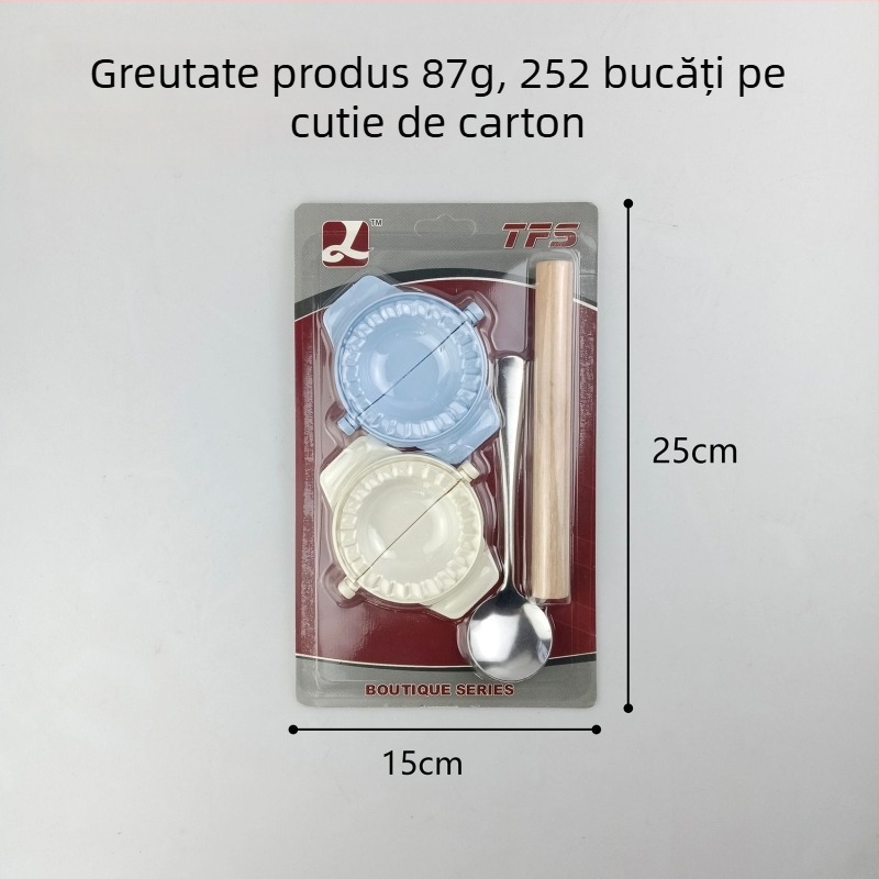 Set de unelte pentru găluțe chinezești: rolă rotativă, forme pentru găluște, materiale alimentare, ustensilă de bucătărie manuală