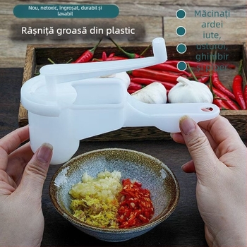 Presă manuală de usturoi pentru uz casnic, măcinător mare de usturoi pentru bucătărie, măcinător din plastic pentru usturoi și ghimbir