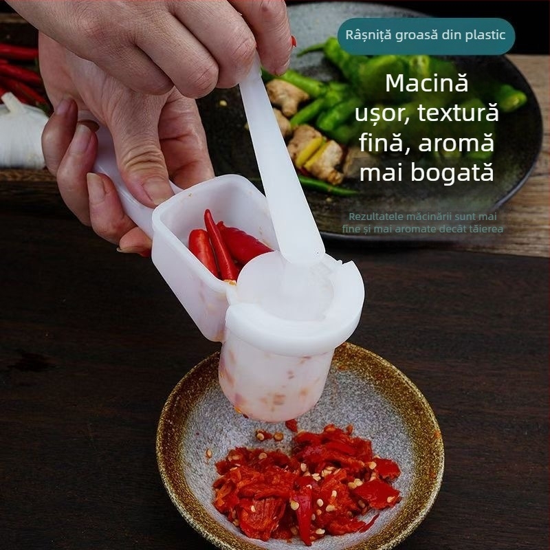 Presă manuală de usturoi pentru uz casnic, măcinător mare de usturoi pentru bucătărie, măcinător din plastic pentru usturoi și ghimbir