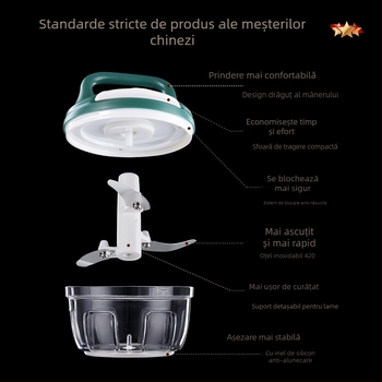 Presă manuală de usturoi și zdrobitor, compact pentru uz casnic