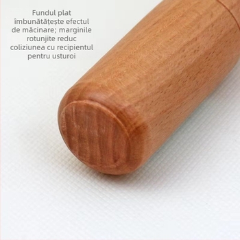 Zdrobitor de usturoi din lemn cu mâner prelungit
