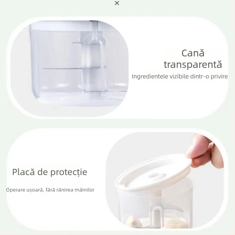 Panidi mini râşniţă electrică pentru usturoi, fără fir, pentru uz casnic