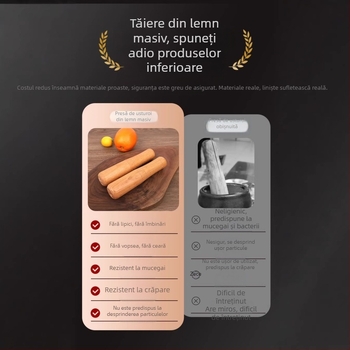 Zdrobitor de usturoi din lemn, instrument manual de bucătărie
