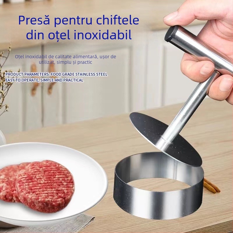 Presă circulară din oțel inoxidabil pentru clătite și formă de aluat pentru foi de gyoza, pentru burgeri și bile de orez