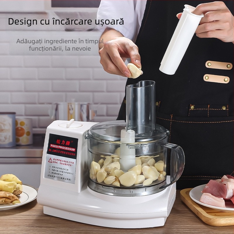 Măcinător electric de usturoi, zdrobitor și tocat, model ST-390, aparat de bucătărie multifuncțional
