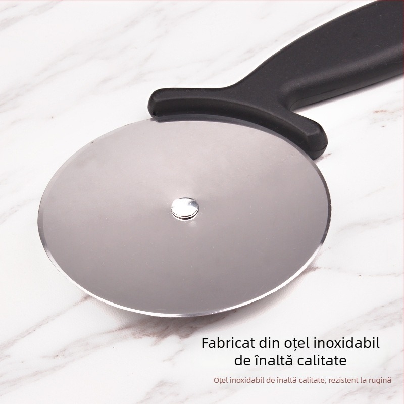 Tăietor de pizza cu roată, lamă din oțel inoxidabil 430, mâner din plastic alimentar, lamă de 98 mm