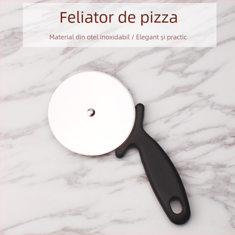 Tăietor de pizza cu roată, lamă din oțel inoxidabil 430, mâner din plastic alimentar, lamă de 98 mm