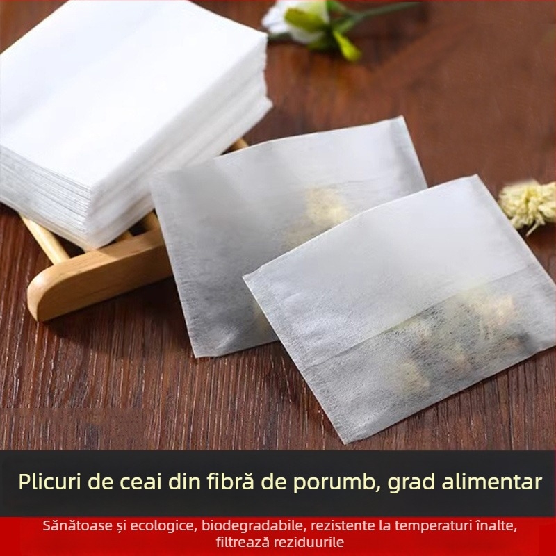 Pungă de ceai din fibre de porumb – pungă de unică folosință, filtru alimentar, pentru ceai, supă și marinadă
