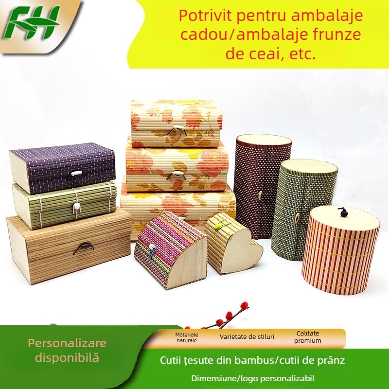 Cutie de prânz din bambus – ambalaj eco pentru ceai și mâncare, cutie sushi, cutie cadou