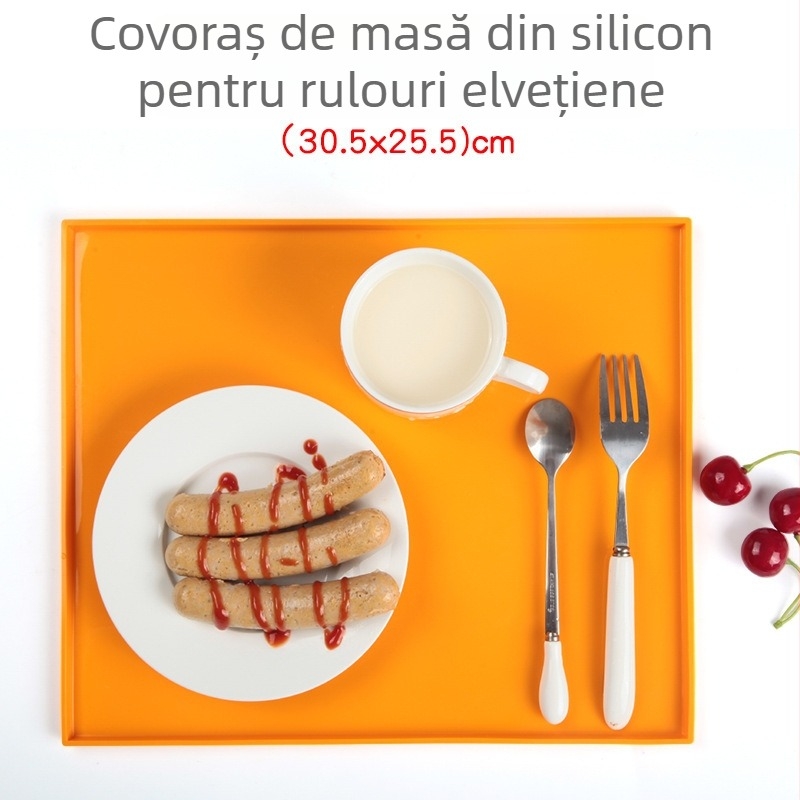 Formă din silicon pentru copt, cu formă neregulată, pentru Swiss roll și sushi roll, cu margine anti-scurgere