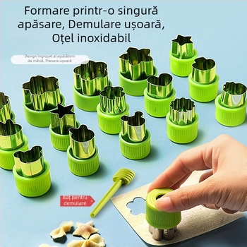 Formă din oțel inoxidabil cu relief în formă de fluture pentru paste; tăietor pentru legume și fructe; accesoriu pentru mâncarea bebelușilor; matriță pentru wonton; set de copt biscuiți cu desene animate