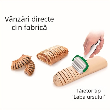 Set multifuncțional de bucătărie: tăietor pentru paste, tăietor de pizza, tăietor de pâine și formă din plastic pentru relief