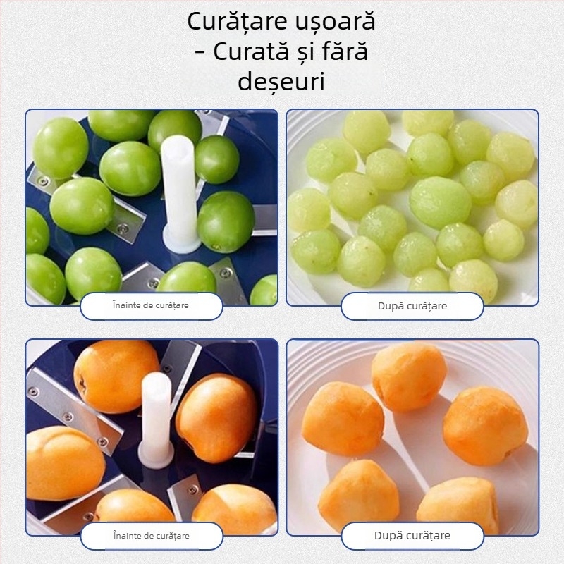 Mașină electrică de decojit fructe și legume, cu decojit de struguri, pentru uz casnic și profesional; potrivită pentru magazine de fructe și ceai cu lapte.