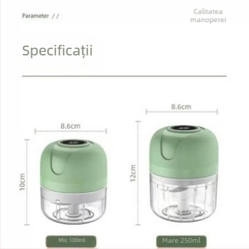 Măcinător electric de usturoi, tocător de bucătărie compact, procesator de hrană pentru bebeluți și măcinător multifuncțional de carne