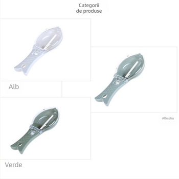Îndepărțitor de solzi de pește din plastic, cu capac - unealtă de bucătărie manuală