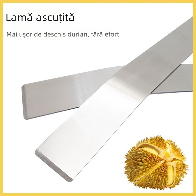Cuțit pentru decojit durian și fructe, lamă în formă de sabie, cuțit pentru decojit grapefruit, oțel inoxidabil îngroșat